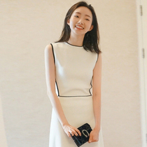 Sandro asw fashion white sleeveless dress 2021 summer new socialite temperament slim business dress skirt