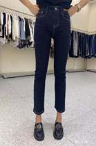 (Chenxin Chenyi)High-quality thin legs long bright line washed denim cigarette tube pants CX-810-9823-2