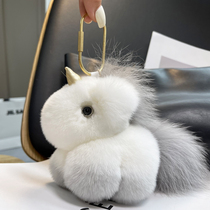 Korea ins Cute Plush Pony Hanging Rex Rabbit Hair Unicorn Bag Hanging Keychain Accessories Birthday Gift