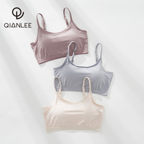 Bandeau underwear womens rimless bra small chest gathered camisole style student high school female anti-light sports summer