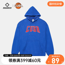 Quasi 2021 New CUBA letter embroidered basketball running training Sports big pocket casual hooded sweater