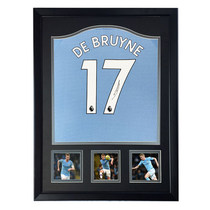 (Branch) 19-20 Manchester City de Braunet autographed football suit jersey with SA Certificate framed