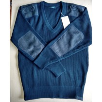 Sweater warm and cold-proof wool sweater school captain sweater deep v-neck mens sky blue sweater empty cadre sweater