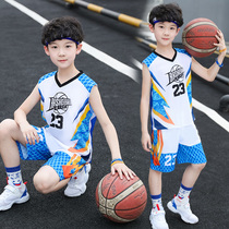 Boys summer basketball suit vest set 2021 new middle and Big Boy sports set basketball jacket