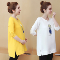 Pregnant Woman Spring Clothing Suit Fashion Models Long Sleeves Pure Cotton T-Shirt Spring Autumn Blouse Women Spring Minus Age Pregnant Women Beating Undershirt Tide