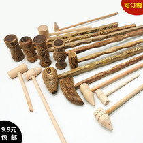  Wooden massage hammer Fan Er type woodworking hammer Solid wood small wooden hammer Childrens toy flat head diy handmade small wooden mallet