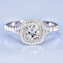 Sislorin square diamond ring female pad shaped diamond ring 18k platinum diamond ring wedding 50 points bare Diamond customization