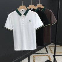 pop brand 2021 summer new item lapel polo shirt slim short-sleeved t-shirt mens embroidery ins youth half-sleeve t-shirt
