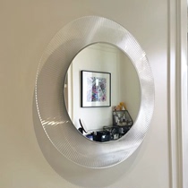 Nordic wall light with bathroom mirror living room creative makeup mirror round acrylic wall decorative vanity mirror