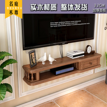 Creative solid wood small apartment hanging set-top box shelf American Wall Wall TV cabinet bedroom one-character partition