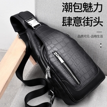 Hong Kong duty-free chest bag new fashion crocodile leisure trend wild men shoulder shoulder bag net red