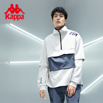 Kappa Capa jacket headshirt male fake two sports sweatshirt semi-zip printed long sleeve jacket