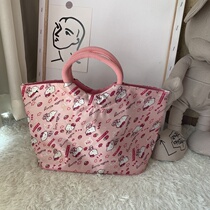 Cartoon multi-function large-capacity kitten pattern mommy bag portable bag mother and baby waiting bag facial value bag