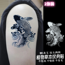 Big picture carp herb tattoo paste juice semi-permanent koi flower arm waterproof male and female simulation non-reflective