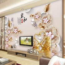 Bamboo-wood fiber integrated wall panel TV Background buckle plate Customized Chinese style sofa Living room Wall Panel Decoration Background Wall