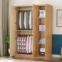 Solid Wood three door Childrens assembly wardrobe pine two door bedroom wardrobe single storage cabinet with drawer economy
