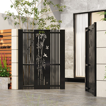 New Chinese wrought iron courtyard gate district iron gate iron villa gate Nordic outdoor iron door outdoor Zinc Steel
