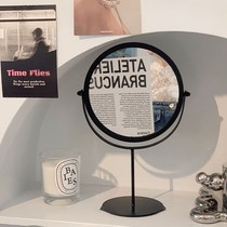 Ins wind retro mirror student dormitory simple dressing table make-up mirror desktop desktop can stand double-sided bedroom mirror