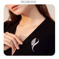 High-end atmospheric Autumn rice ear brooch female temperament Joker dress sweater niche pin high-end gift to girlfriend