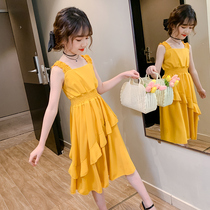 Girls dress 2022 summer dress new children dress Dresses summer net red ocean snow spinning little girl princess dress