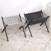 Solid Wood black canvas magazine rack hotel fabric storage rack folding newspaper rack display rack living room newspaper rack