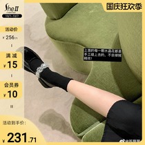 (sheii Su Yinyin) soft ~ Crystal Ice Flower thick sole JK Mary Jane single shoes female French small leather shoes