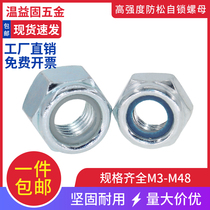 Galvanized lock nut lock nut 8 Class 10 standard hexagon nylon self-locking nut M2-M56