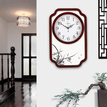 New Chinese wall clock Chinese style watch Living room bedroom dining room pendant Radio wave office silent creative hanging watch