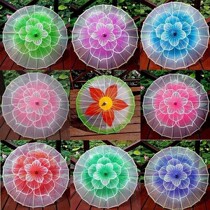 Transparent Dance Umbrella Flower Window Umbrella Jasmine Emotional Stage Walking Show Classical Qipao Special Umbrella Props Dancing Craft Umbrella