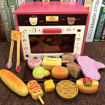 Wooden childrens microwave oven toy oven simulation burger toy set girl 3-4 house kitchen 5-6 years old