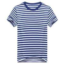 Sea Soul Shirt Short Sleeve Summer Mens Striped T-shirt Quick Dry Round Neck