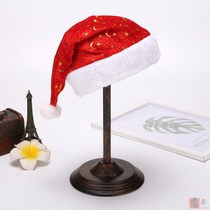 New Creative Christmas Hats Three Golden Velvet Short Plush Moon Snowflake Christmas Hat Christmas Headwear