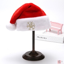 Mingwei new thickened encrypted gold thread embroidered snowflake plush Christmas hat adult Christmas hat festival