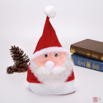 New creative big face Christmas hat big hair ball golden velvet non-woven short plush Santa face Christmas hat