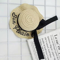 Spring and summer pet straw hat cat dog hat headgear pet modeling video creative pet supplies cute dog hat