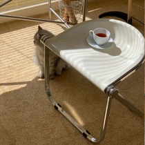 Medieval green folding stool Nordic acrylic net red plastic chair portable modern simple stool for home changing shoes short stool