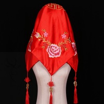 Headscarf Chinese style Xiuhe suit hiker hijab gauze towel translucent wedding bride red hijab wedding blindfolded red
