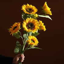 Sunflower Simulation Bouquet Dried Flowers Fake Flower Pendulum Pieces Living-room Table Decoration Flowers Silk Flowers Plastic Flowers Sun Flowers Furnishing