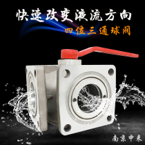 Aluminum alloy square three-way ball valve four-position three-way ball valve sprinkler accessories tank truck accessories square three-way ball valve