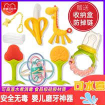 Baby tooth gum food grade soft silica gel tooth stick fruit tooth bite music can be boiled baby grinding tooth stick toy