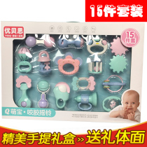  Newborn baby toy bite gum hand rattles Toddlers 6-12 months 3 puzzle male baby Newborn girl 0-1 years old