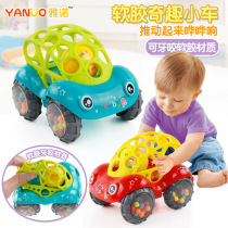 Infants and children soft glue car toys for men and women babies educational early education Enlightenment rattle Bell off-road car sliding toys