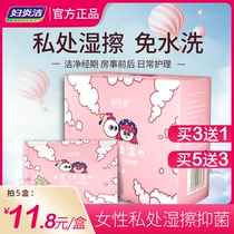 Womens Yanjie private parts hygiene cleaning yin wet towel Female wet tissue Antibacterial sterilization Small package single piece separately packaged