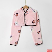 Autumn long sleeve warm women shoulder middle-aged insulation warm sleeping cold shoulder week maternal month waistcoat