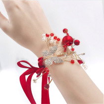 Bride bridesmaid wrist Flower sisters Group hand flower senior sense wedding Super fairy son wedding bracelet Korean hipster