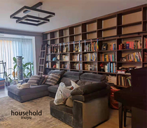 Simple Cherry Wood Bookshelf Custom Full Wall Plaid Cabinet Living-room Integral Bookcase Custom Size Customised Well Bookshelf