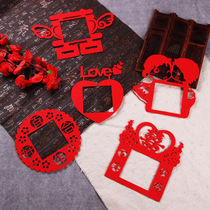 Happy word wedding Wedding decoration switch paste wedding room socket paste thickened non-woven cloth Happy word paste big red decoration