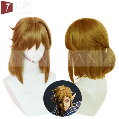 taobao agent Tianman Zelda Legend of the Wilderness Link COS wig simulation scalp is integrated