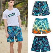 Quick-drying beach pants Seaside vacation couple boxer shorts Swimming trunks five-point pants Casual pants summer anti-embarrassment