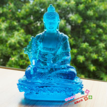 Gospel Buddha Art Small Buddha Statue Glass Light Rulai Medicine Buddha Statue Bodhisattva Medicine Man 